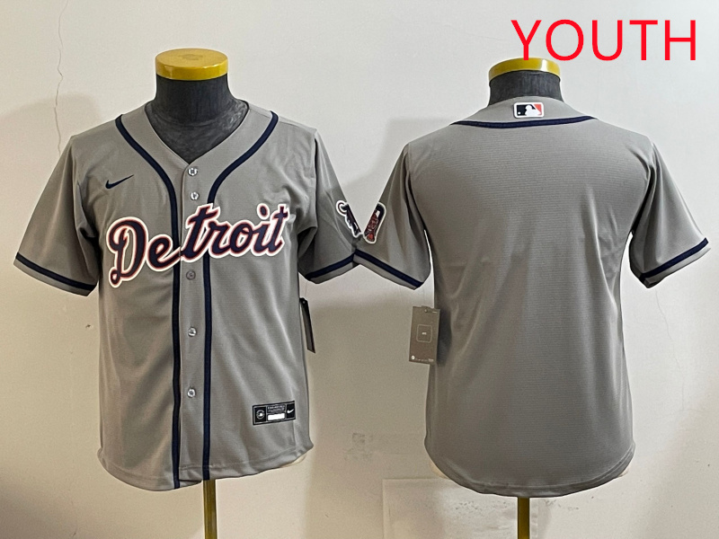 Youth 2025 Detroit Tigers blank grey Nike MLB jersey style 2